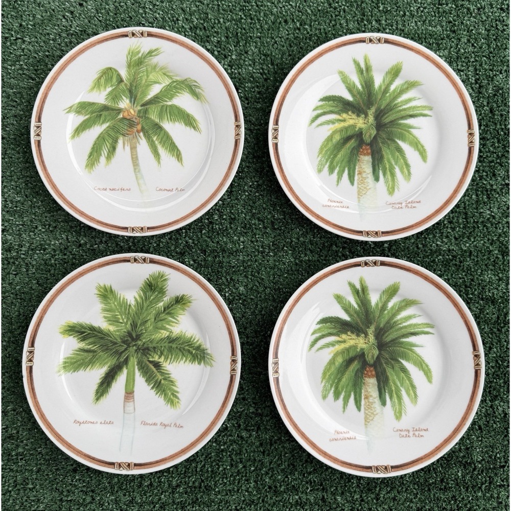 Set of 4 Florida Marketplace Palm Island 8" Luncheon Salad Plates